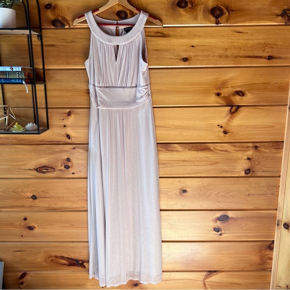 Blush Bridesmaid Dress Long with Keyhole back - Picture 1 of 5
